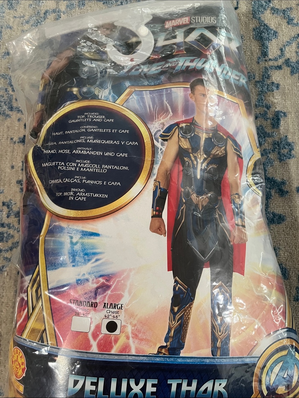 Men's XL Marvel Deluxe Thor Costume - Black, Red & Gold